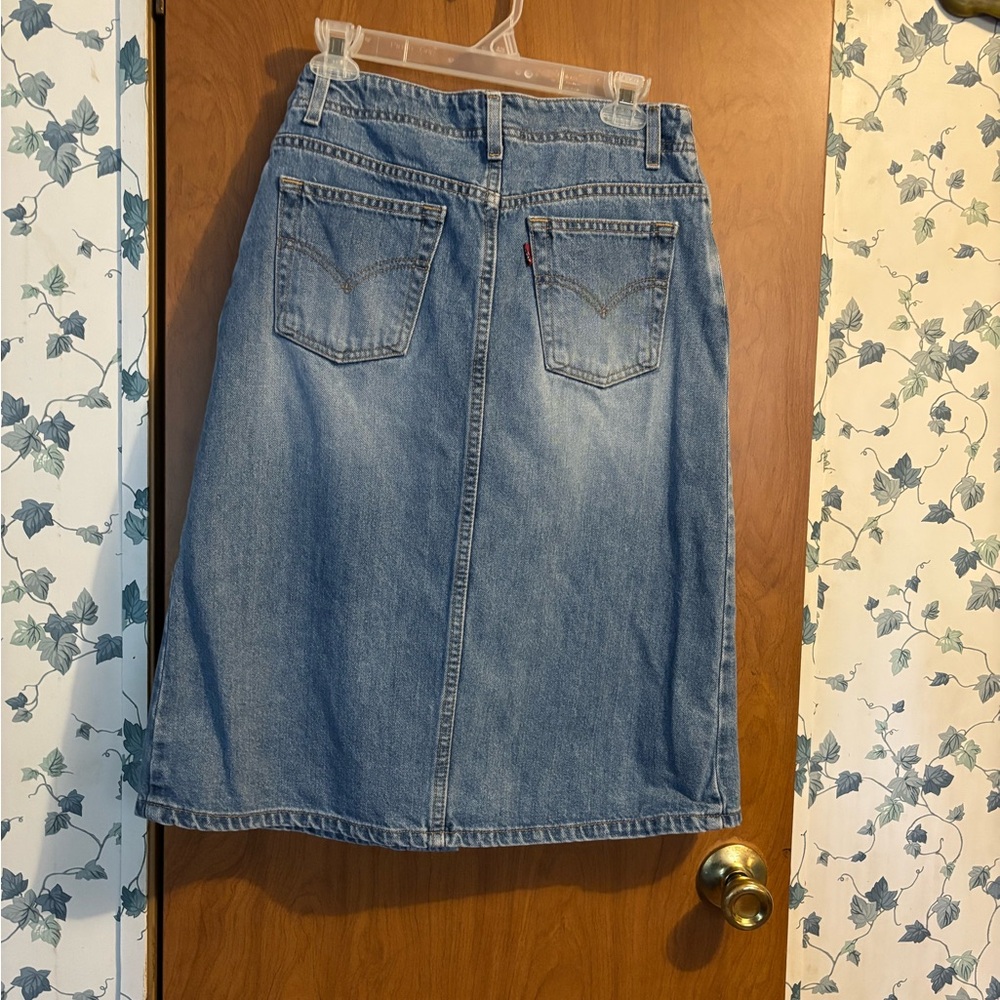 Levi's Front Snap Closure Denim Skirt